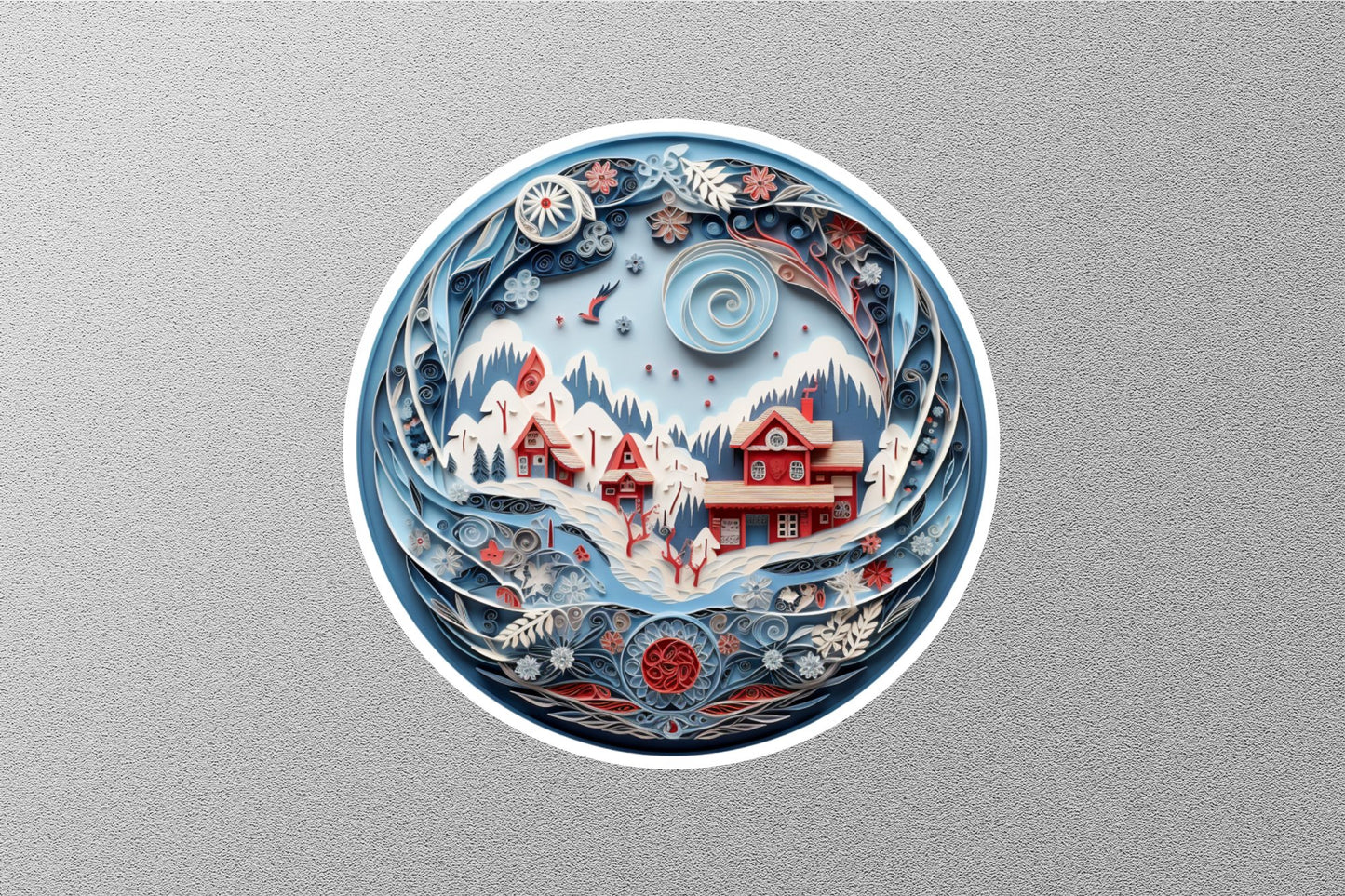 Wholesale Snowy House Winter Holiday Sticker