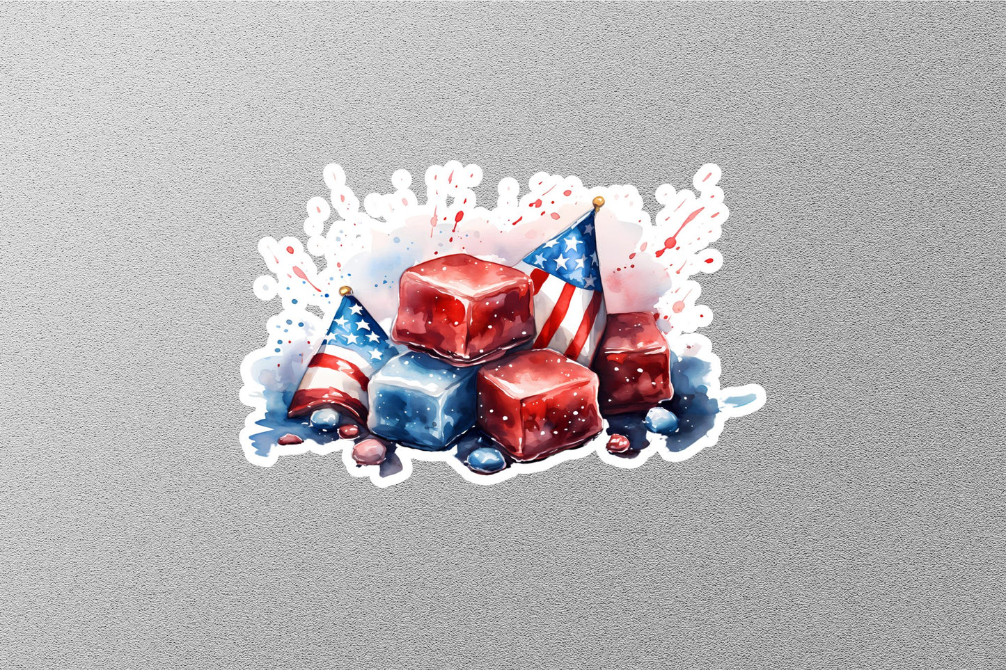 Wholesale Watercolor Splash of American Flag Sticker