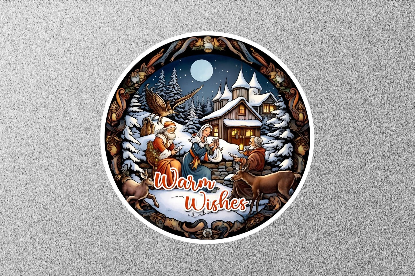 Wholesale Warm Wishes Christmas Sticker