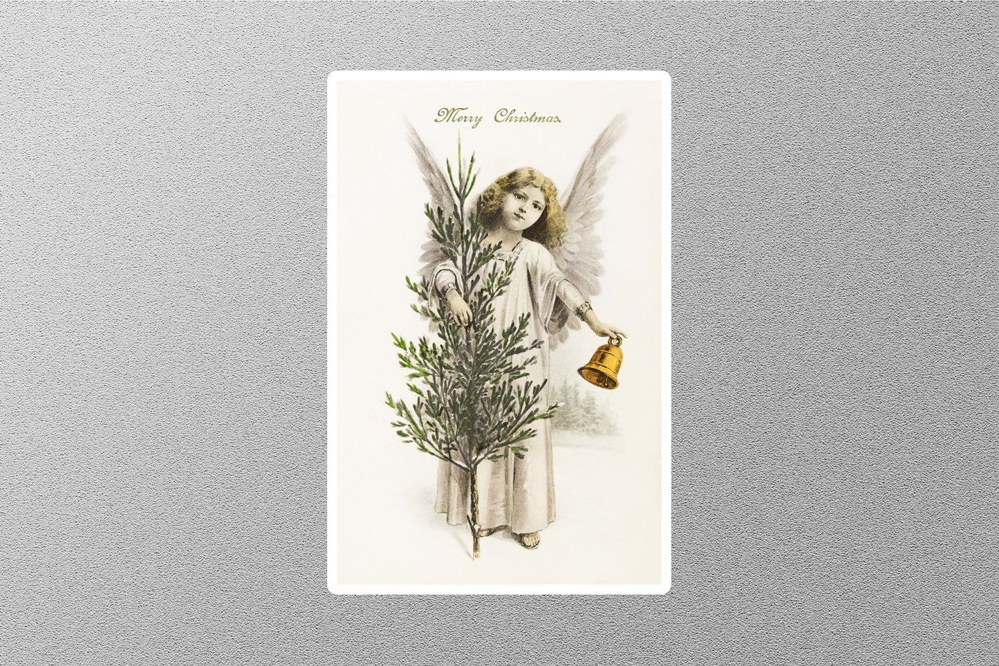 Wholesale Vintage Merry Christmas From Cute Girl Christmas Sticker