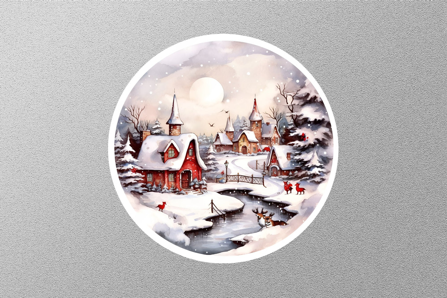 Wholesale River Side House Christmas Sticker