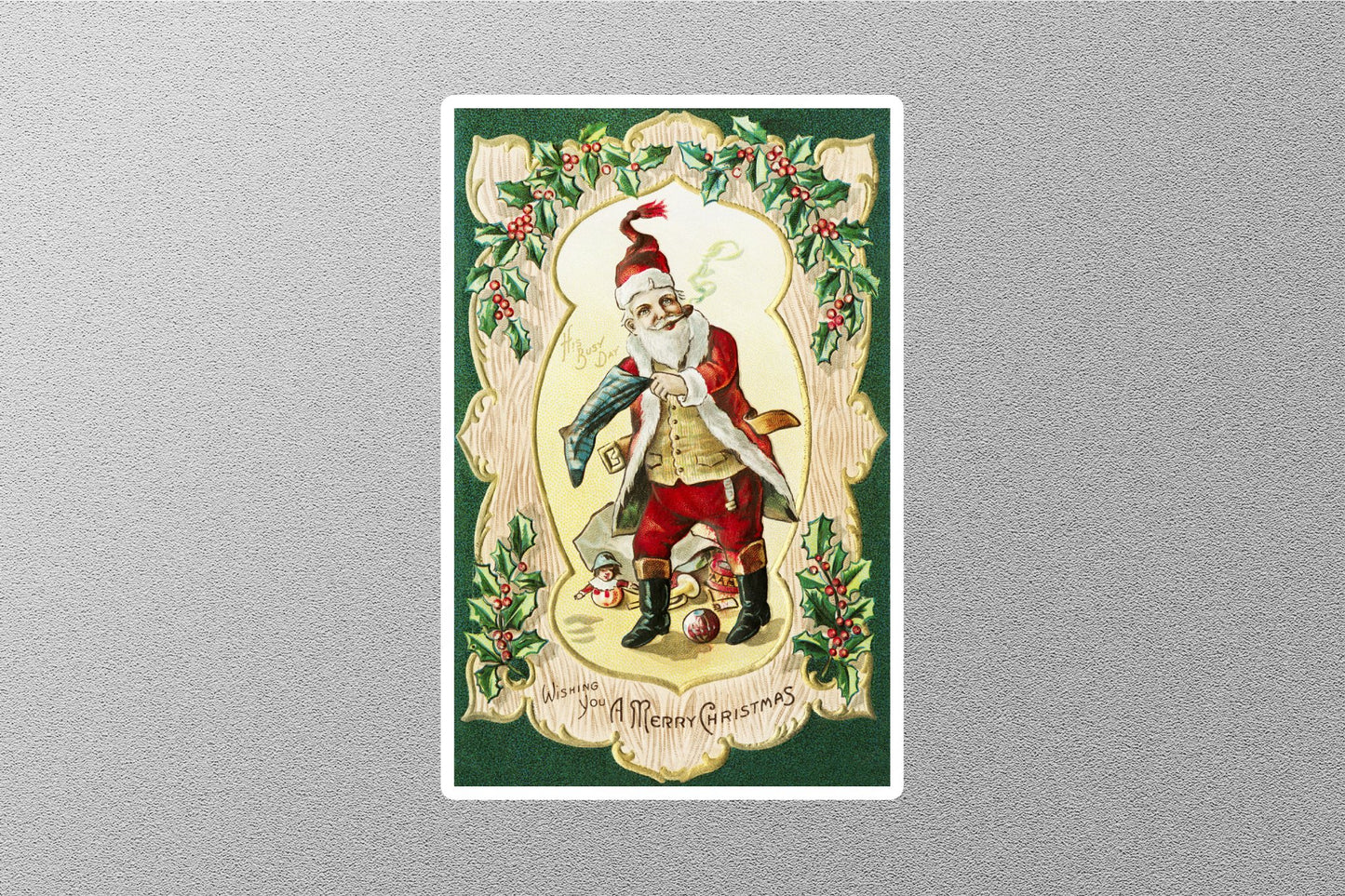 Wholesale Vintage Santa Busy Bay Christmas Sticker