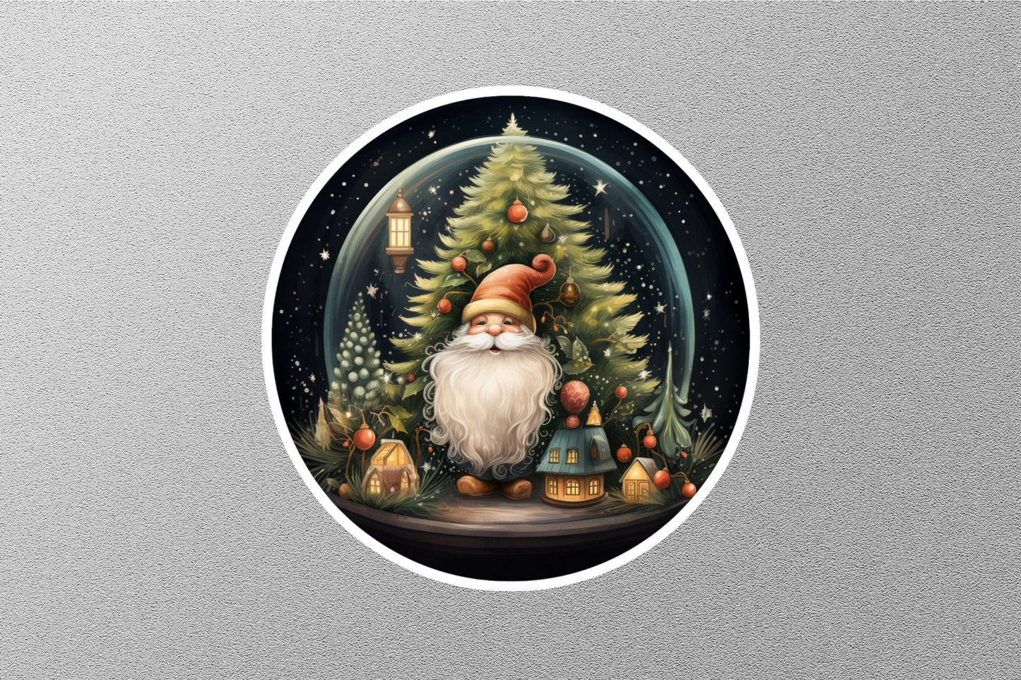 Wholesale Gnomes With Christmas Tree Winter Holiday Sticker