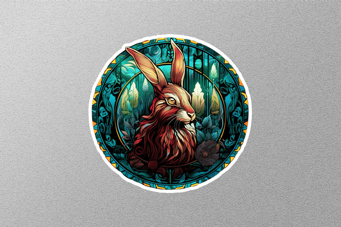 Wholesale Rabbit In Frame Winter Holiday Sticker