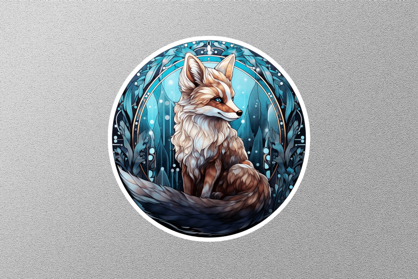 Wholesale Fox In Frame Winter Holiday Sticker