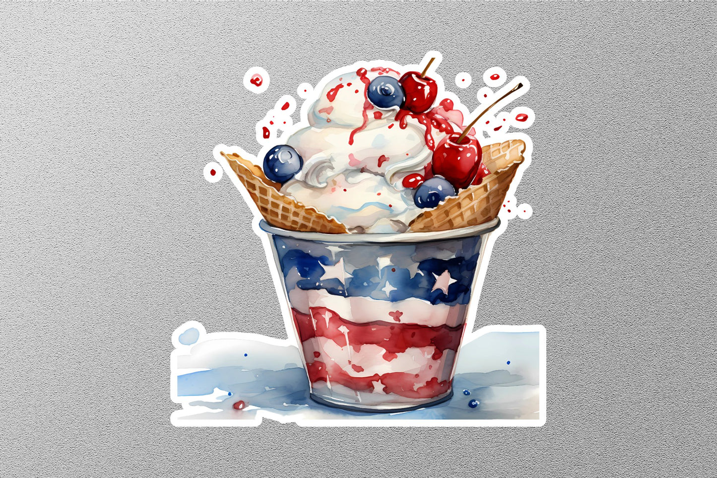 Wholesale American Flag Ice Cream Sticker
