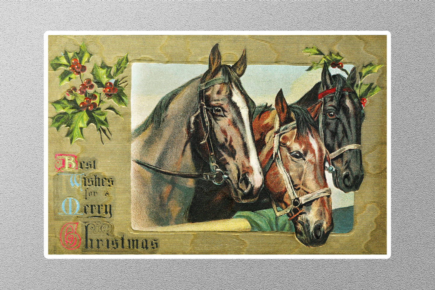 Wholesale Vintage Best Wishes Christmas Sticker