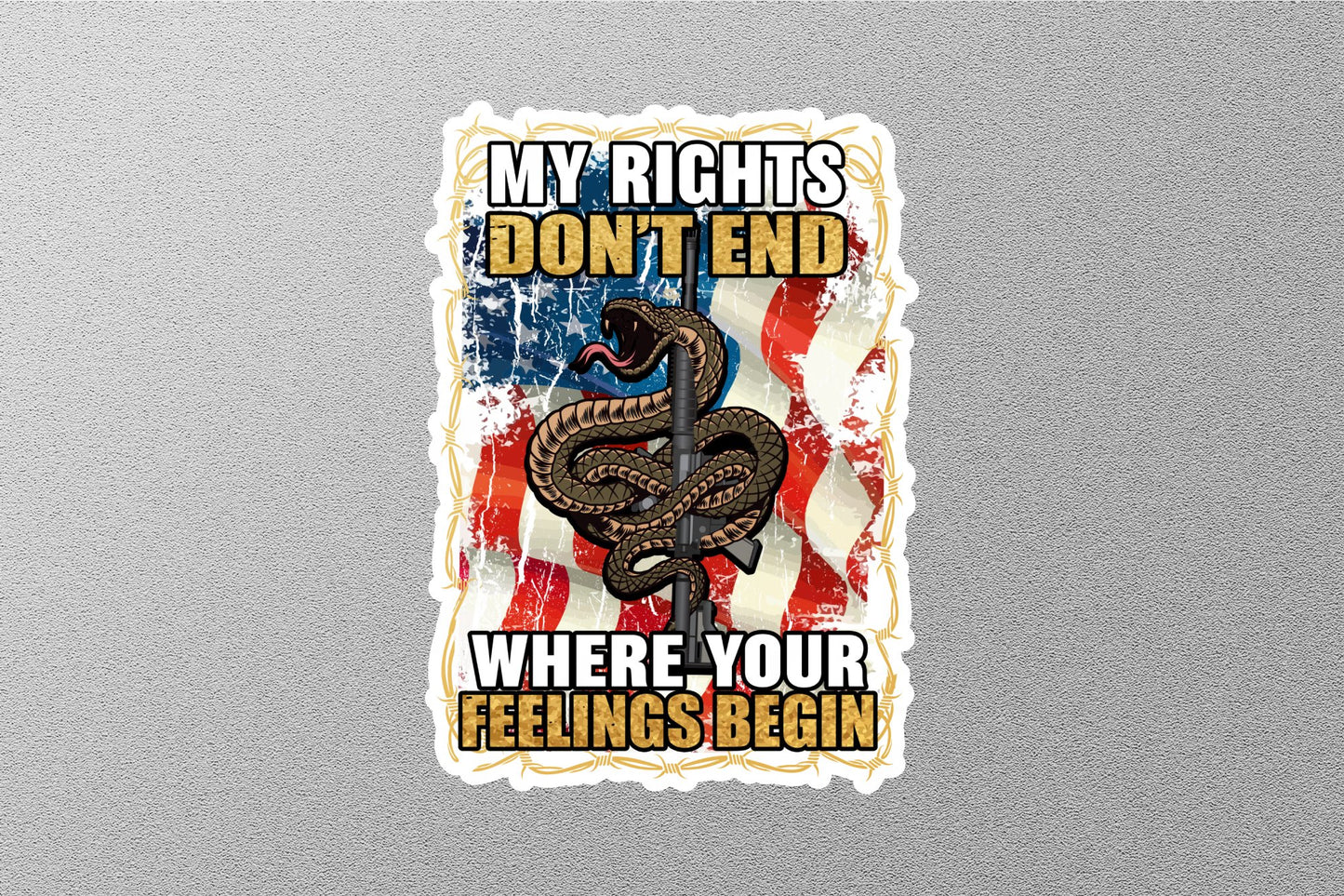 Wholesale My Right Don't End Where Your Feelings Begin Sticker