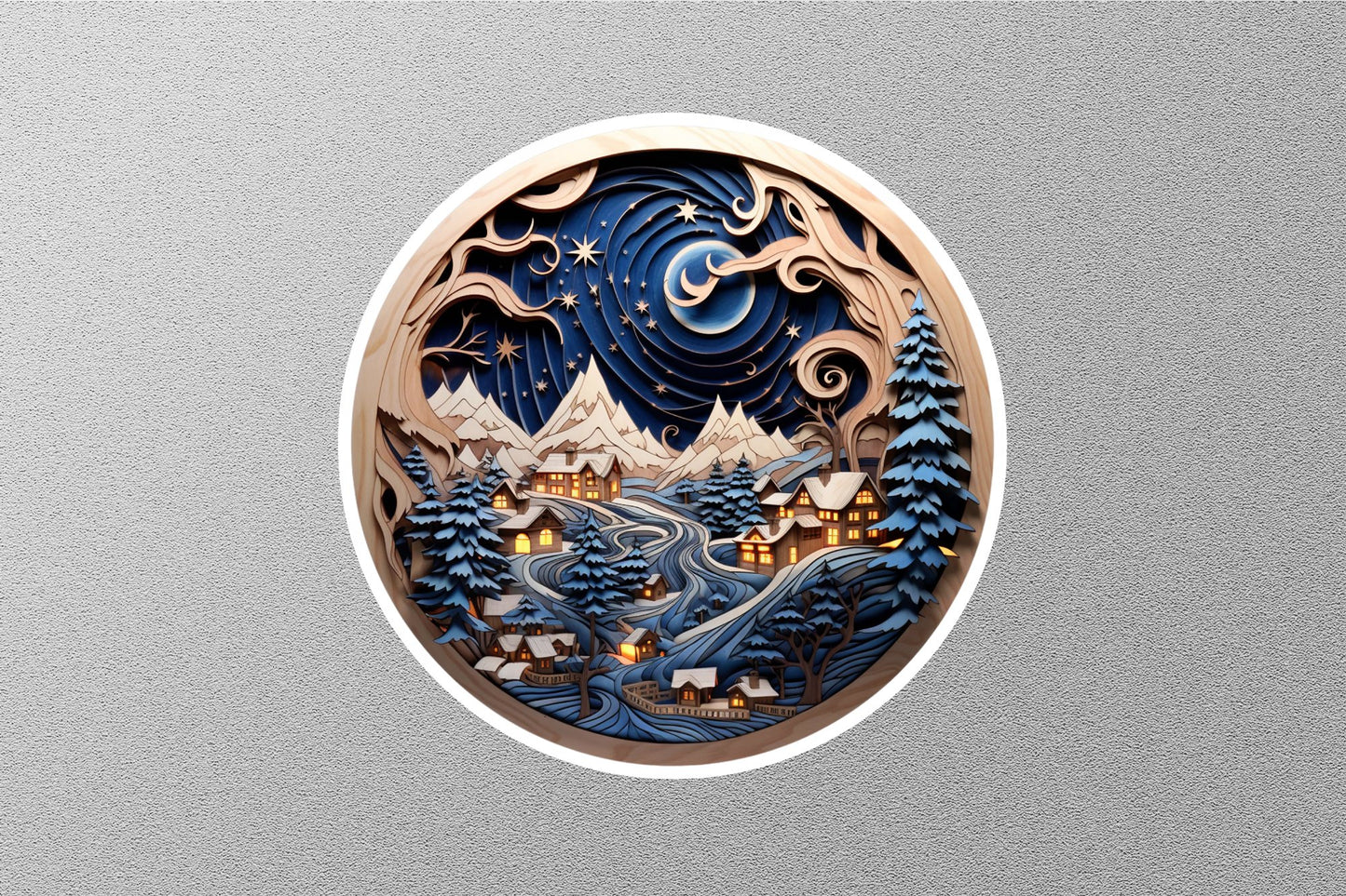 Wholesale Christmas Winter Land Houses Winter Holiday Sticker