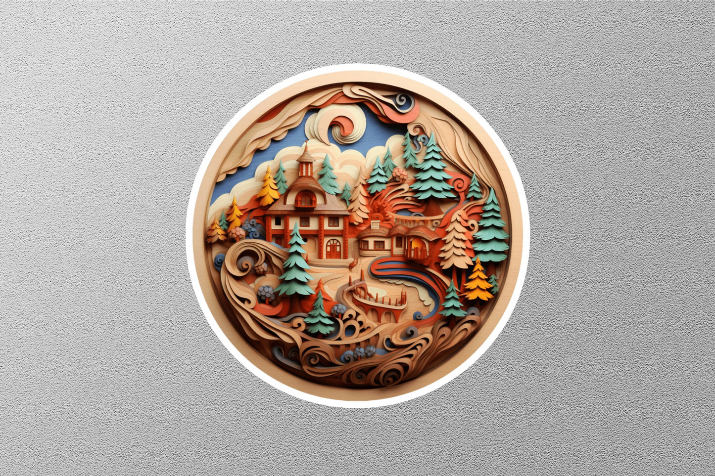Wholesale Christmas Houses Winter Holiday Sticker
