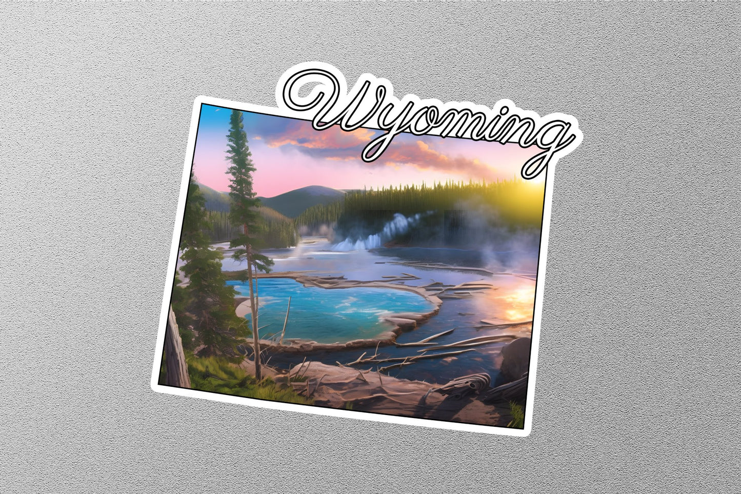 Wholesale Wyoming Map State Sticker