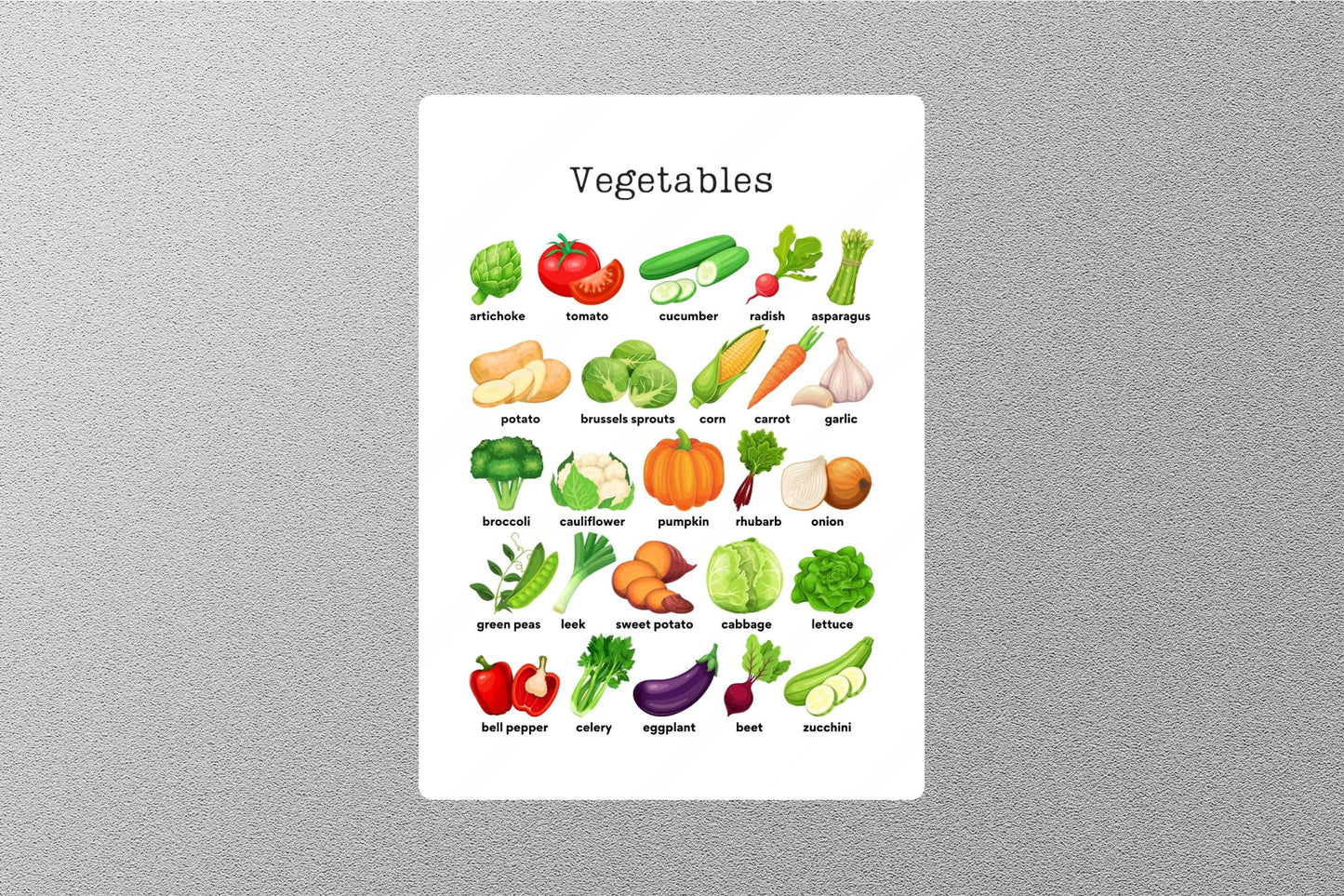 Wholesale Vegetables (American) Education Sticker