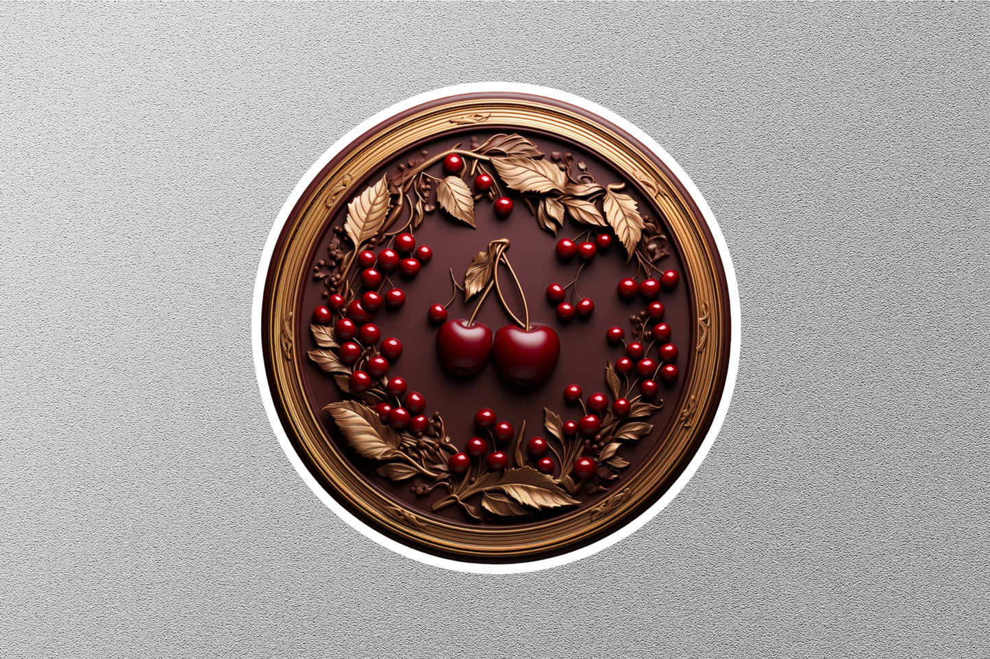 Wholesale Cherries With Leaf Winter Holiday Sticker