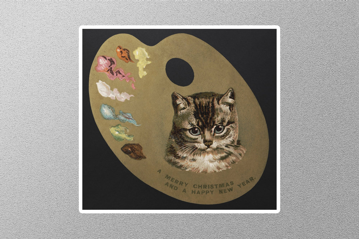 Wholesale Vintage Lunarable Cat Christmas Sticker