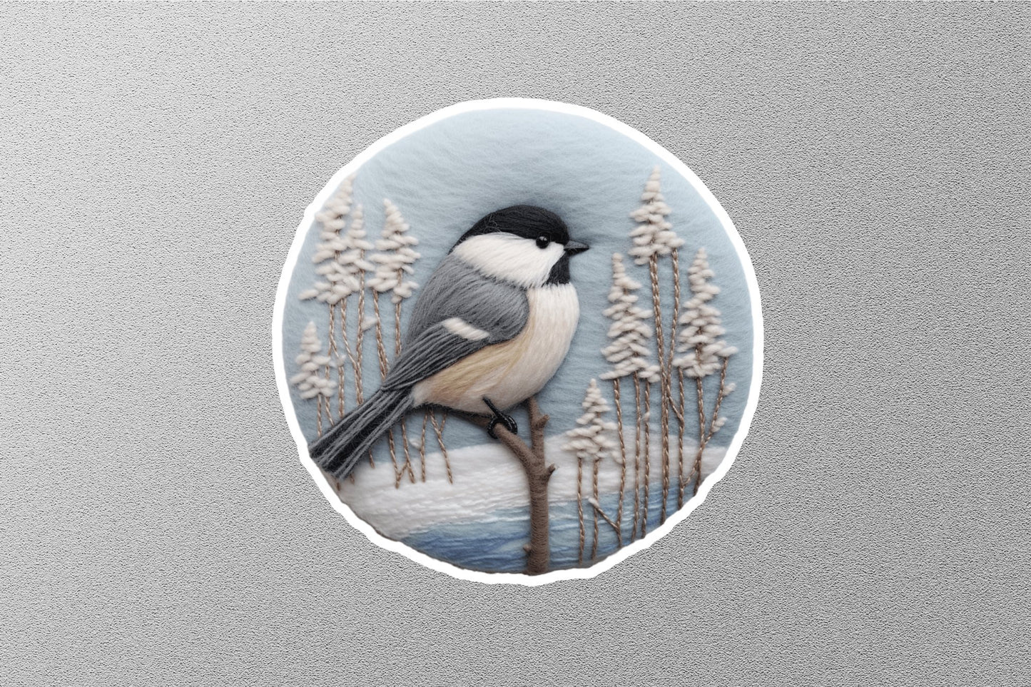 Wholesale Black-Capped Chickadee Winter Holiday Sticker