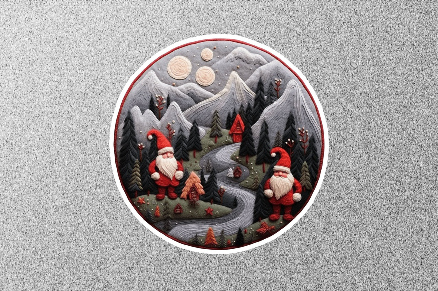 Wholesale Two Santa's In One Frame Winter Holiday Sticker