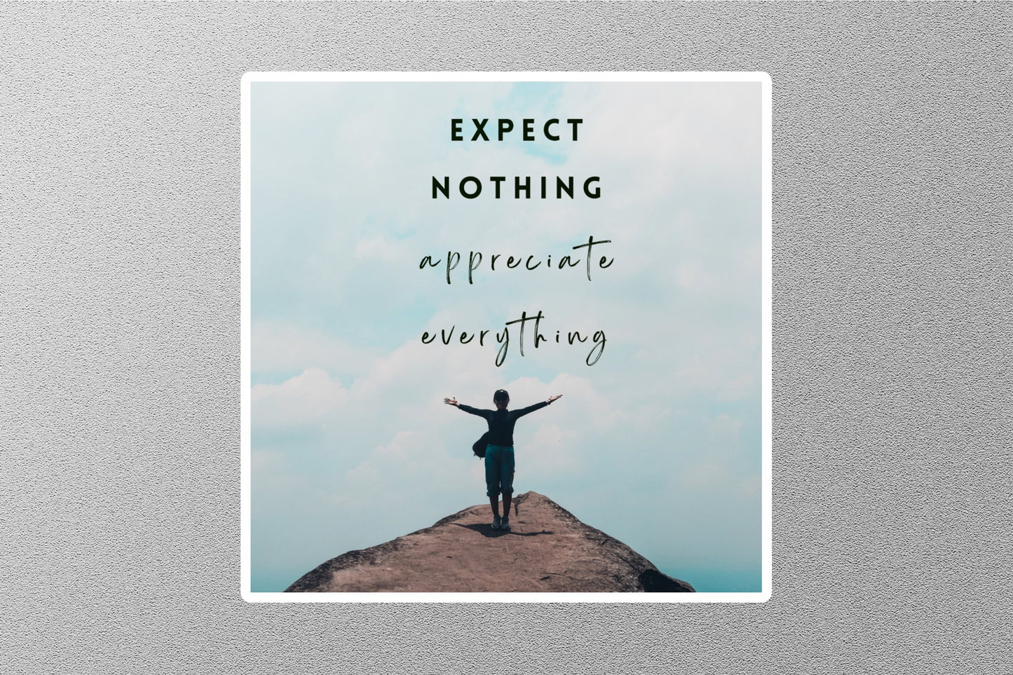 Wholesale Expect Nothing Appreciate Everything Inspirational Quote Sticker