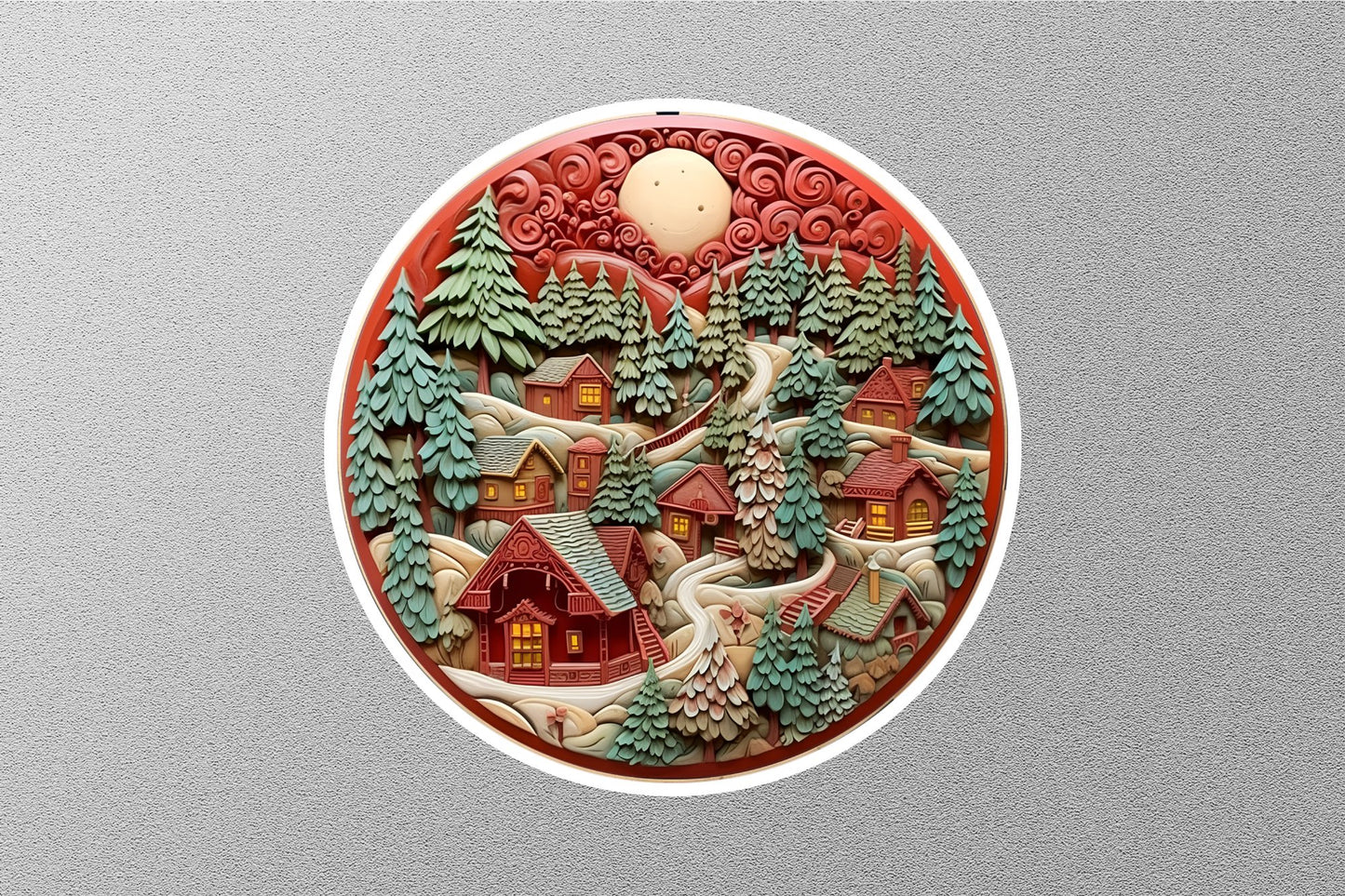 Wholesale Village Sign Christmas Sticker