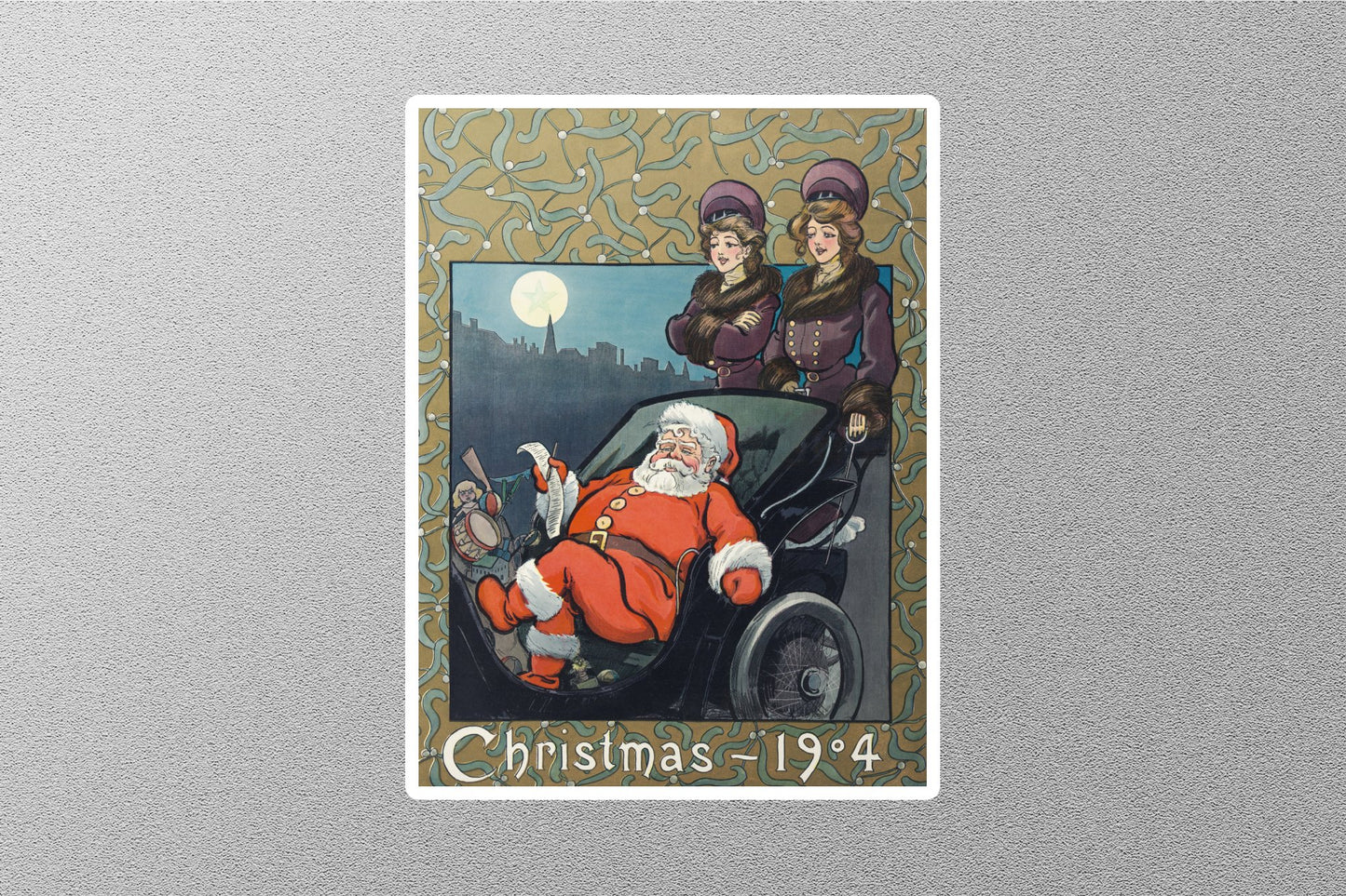Wholesale Vintage Puck Christmas Sticker