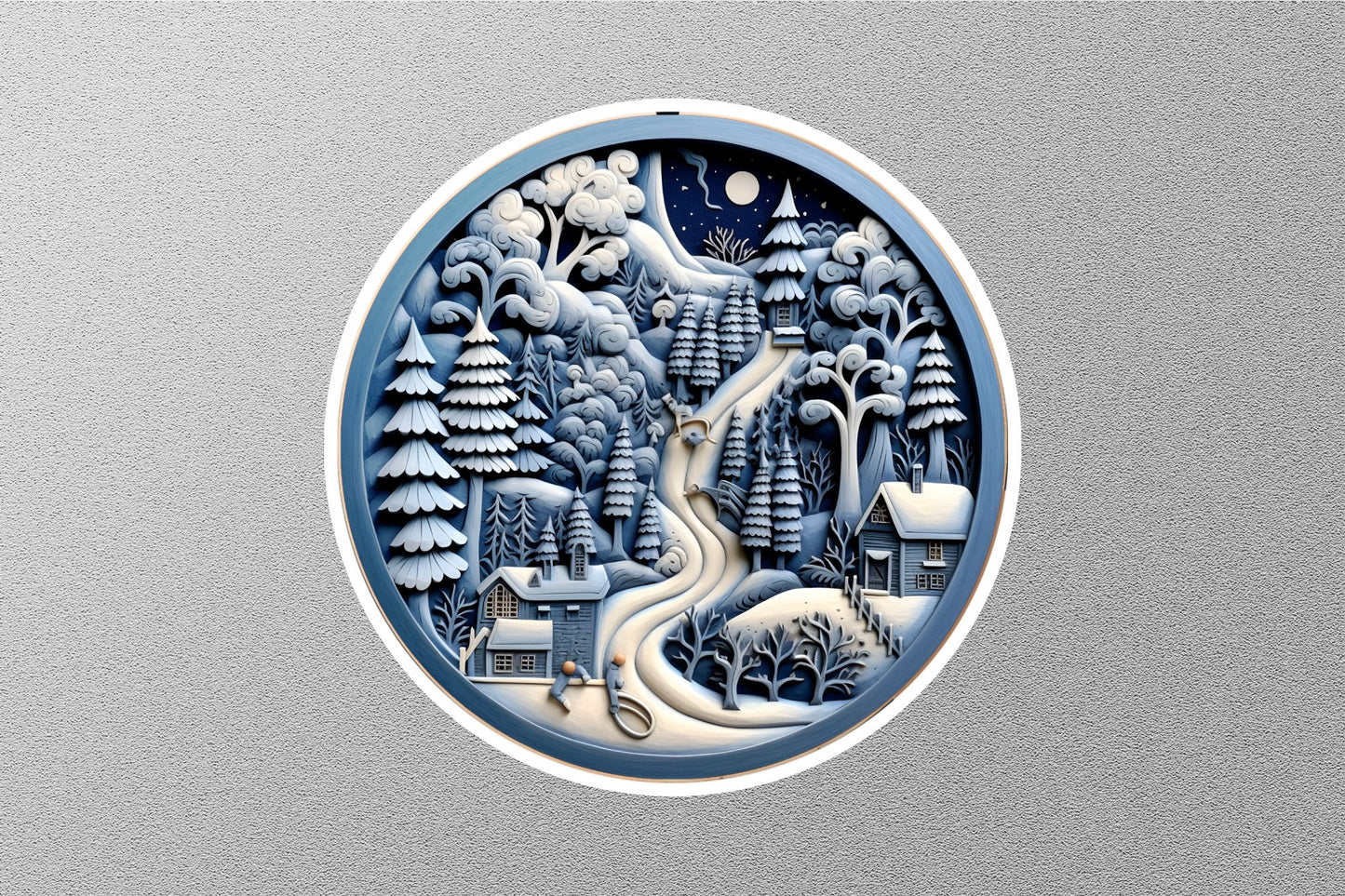 Wholesale Snow Village Sign Christmas Sticker