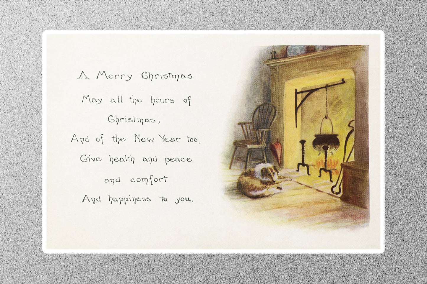 Wholesale Vintage Fireplace Poems Christmas Sticker