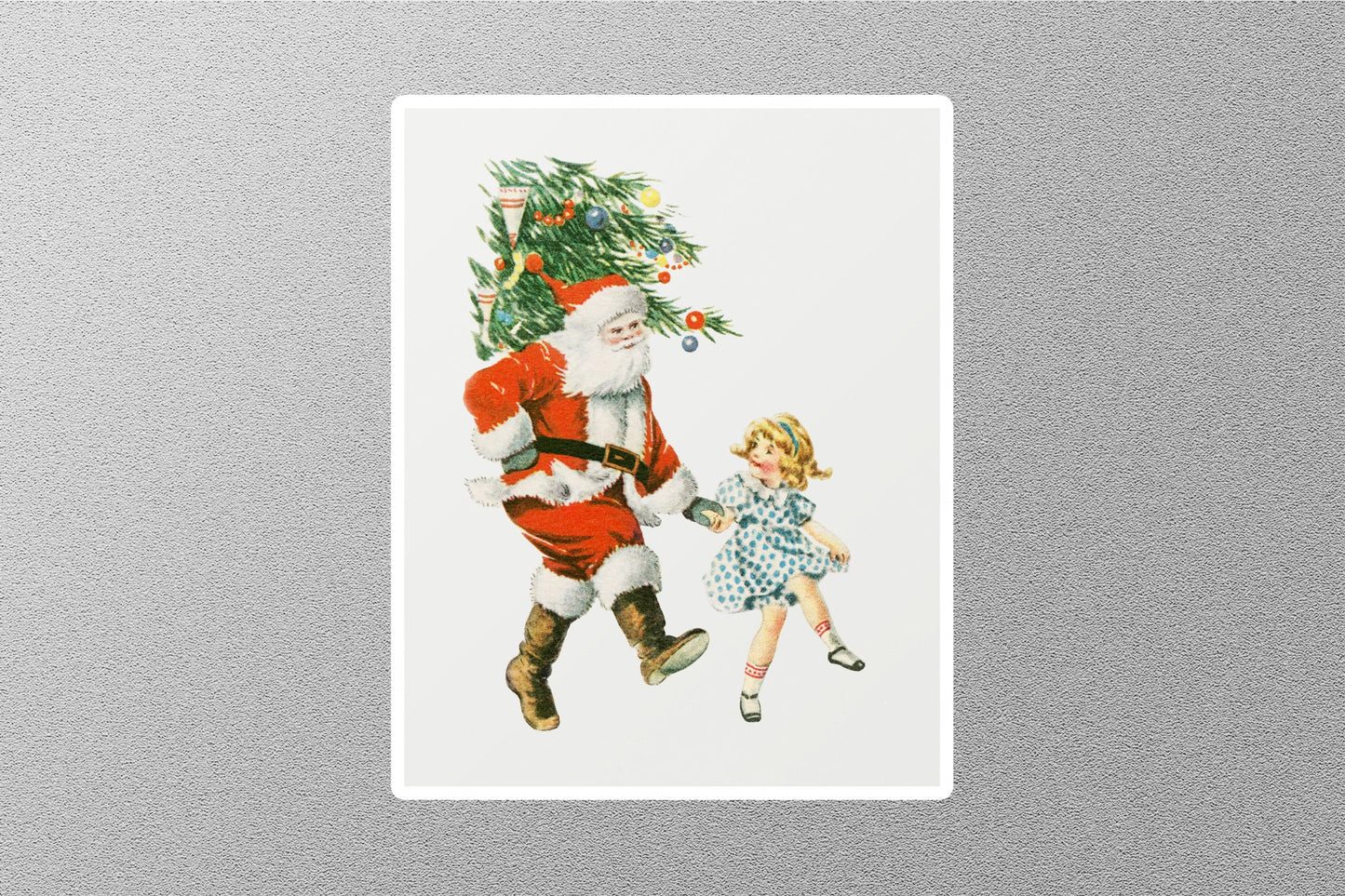 Wholesale Vintage Santa Claus on a Penny Christmas Sticker