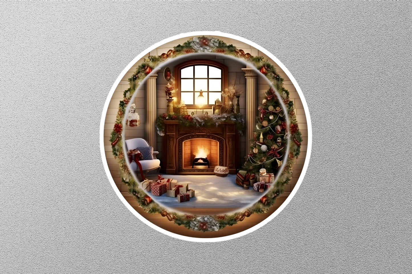 Wholesale Circle Sweet House Christmas Sticker