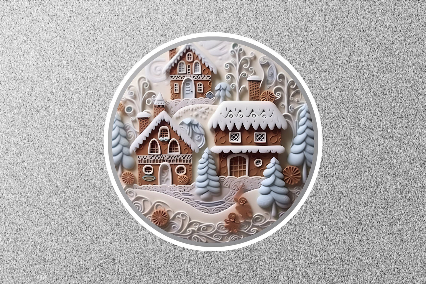 Wholesale Gingerbread Mesh Wreaths Christmas Sticker