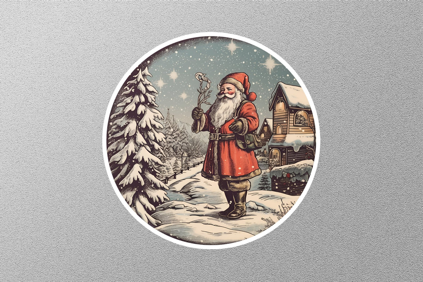 Wholesale Santa Claus With Snow Christmas Sticker