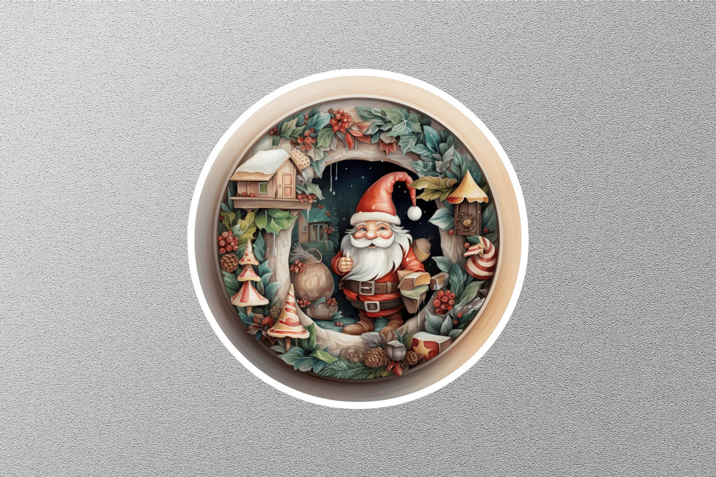 Wholesale Smiley Santa Claus Winter Holiday Sticker