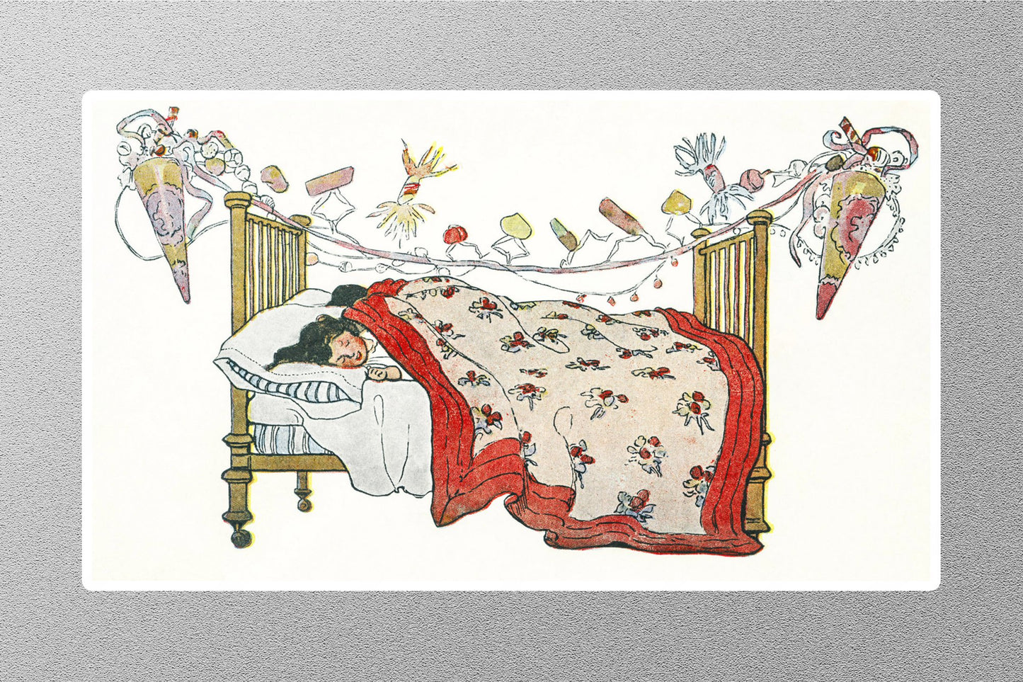 Wholesale Vintage Sleeping Kid Christmas Sticker