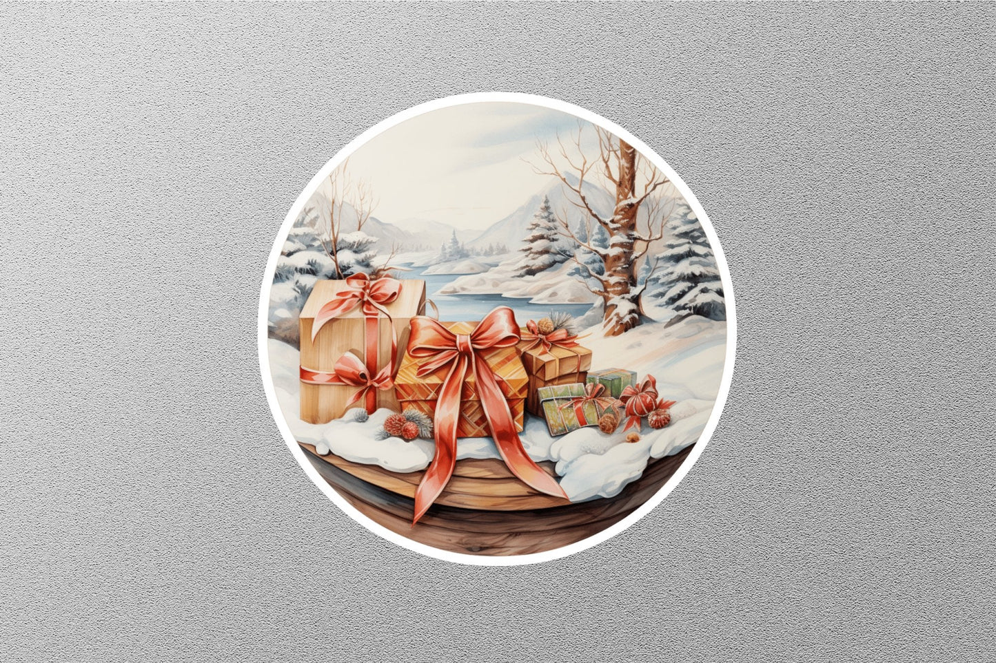 Wholesale Cardinals On Tree Winter Holiday Sticker