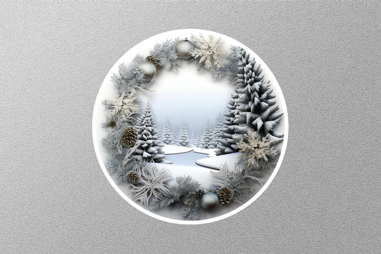 Wholesale Winter Mountains Nature Land Scap Christmas Sticker