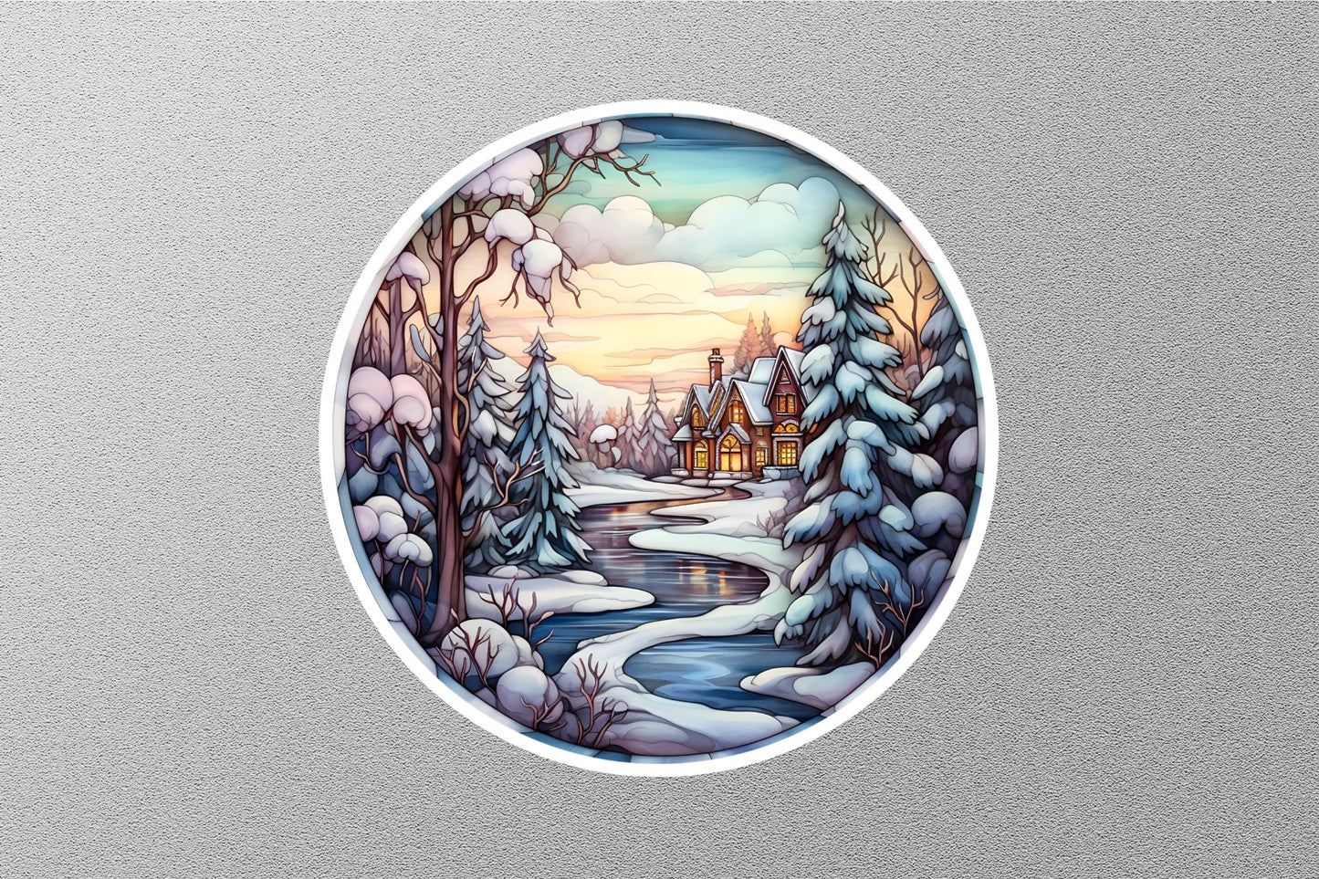 Wholesale Christmas House Snow Globe Christmas Sticker