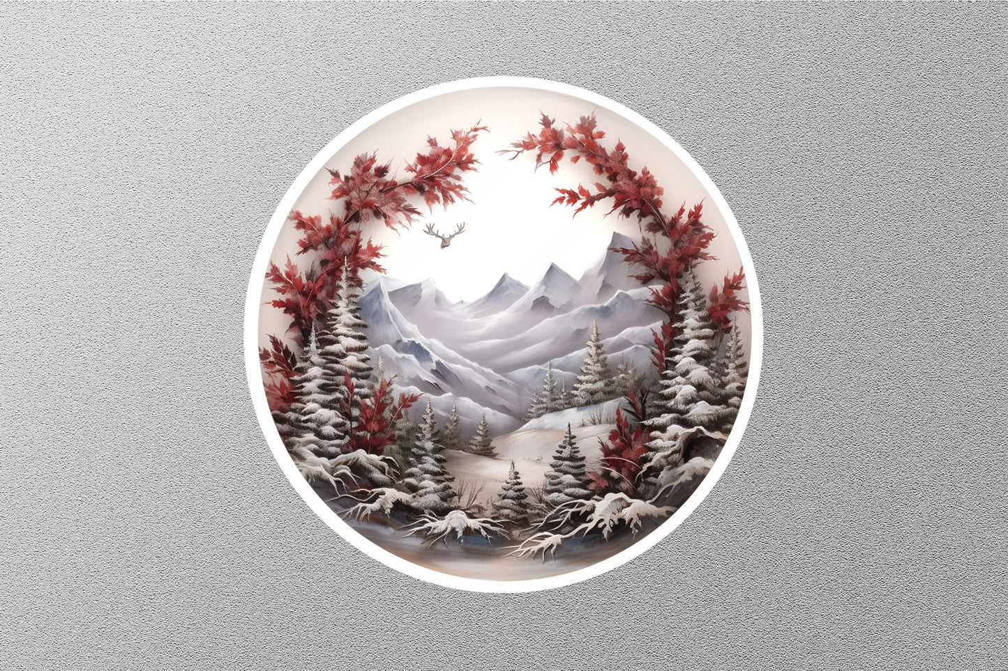 Wholesale Snowy Mountains Christmas Sticker