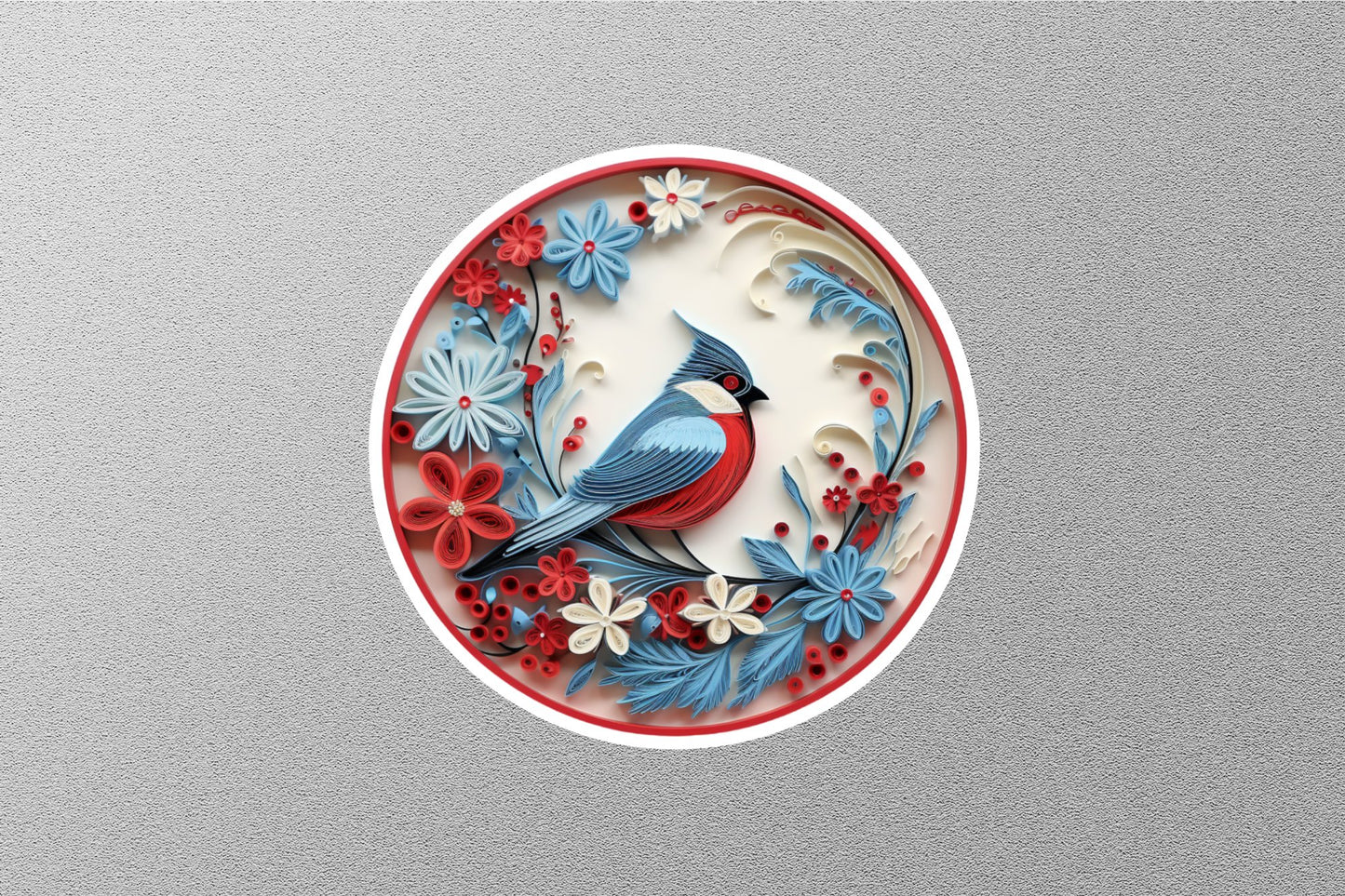 Wholesale Red Cardinal Bird Christmas Ornaments Winter Holiday Sticker