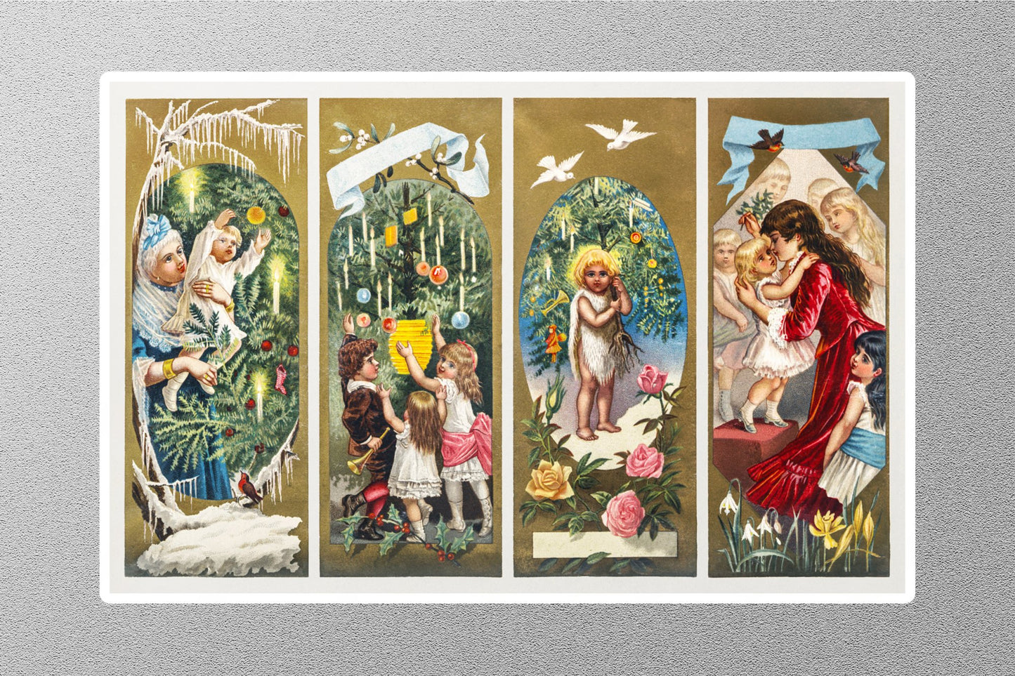 Wholesale Vintage Flying Reindeer Christmas Sticker