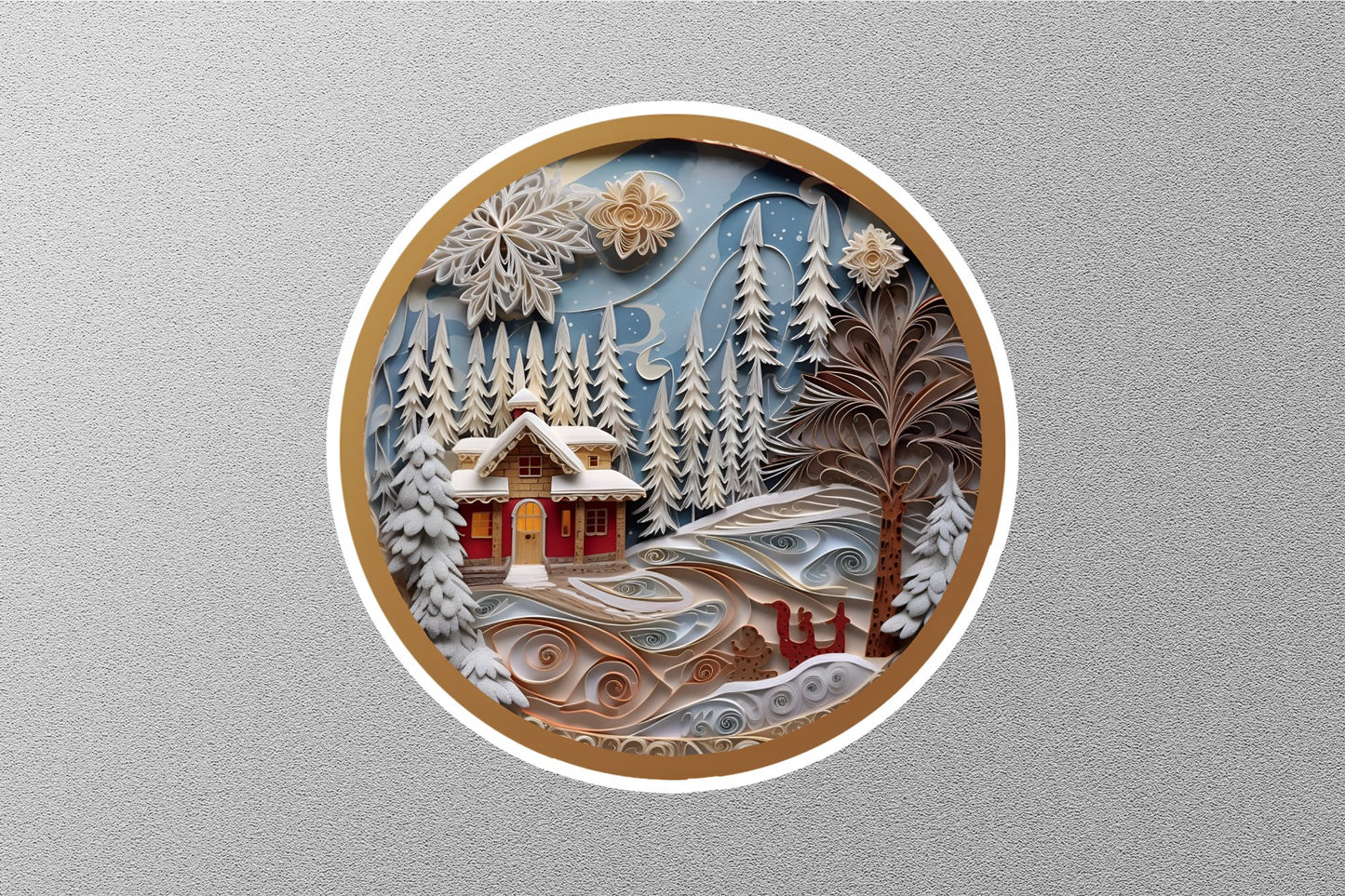 Wholesale Snowy House Christmas Sticker