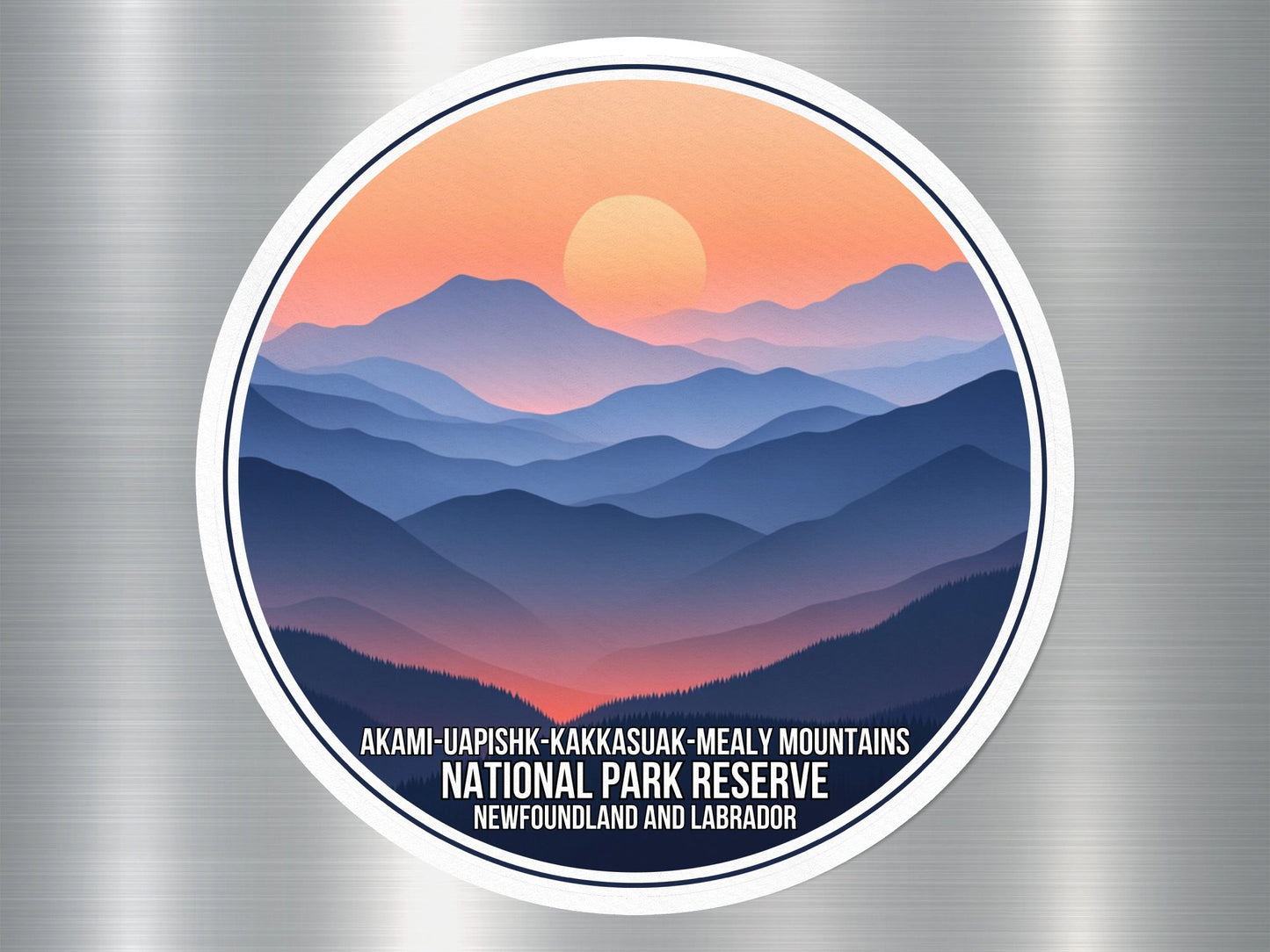 Wholesale Akami-Uapishk-Kakkasuak Mealy Sunset Mountains Canada National Park Sticker