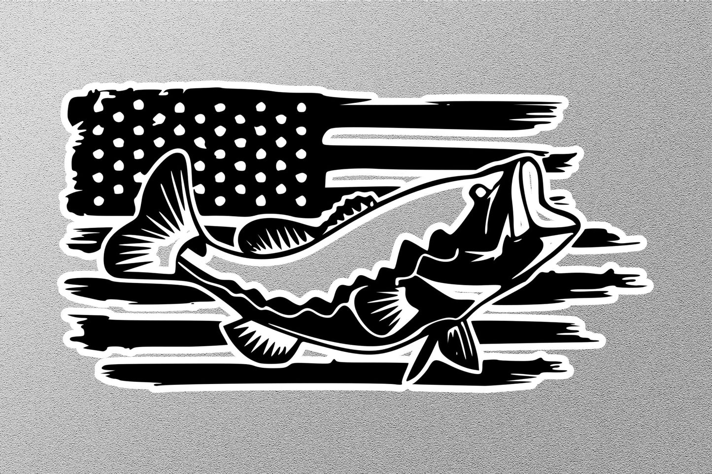 Wholesale Fish American Flag Sticker