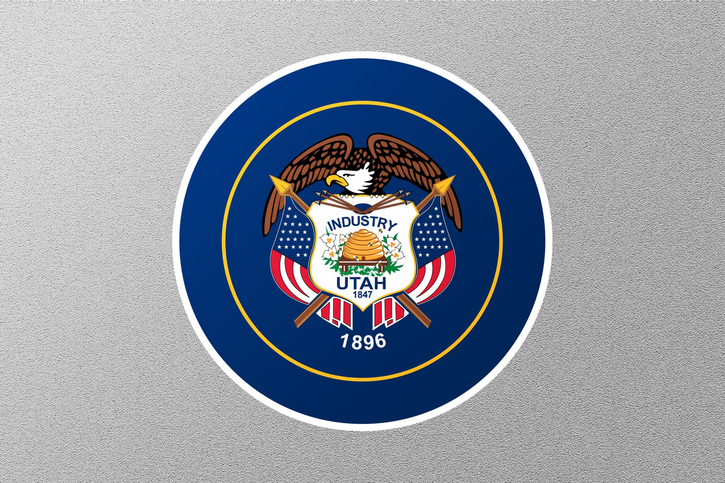 Wholesale Utah State Flag Circle Sticker