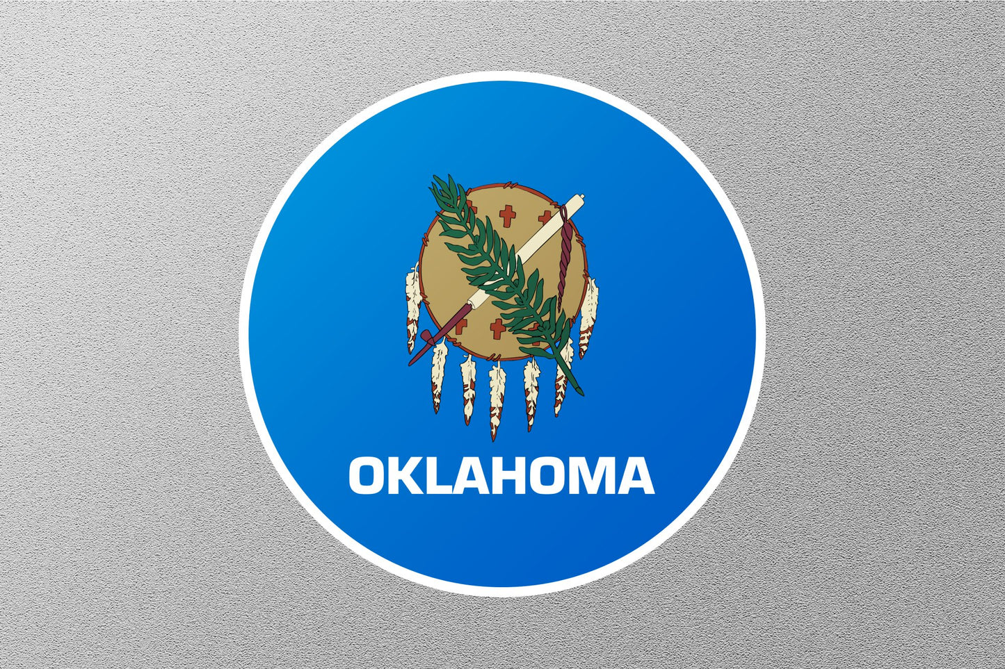 Wholesale Oklahoma State Flag Circle Sticker