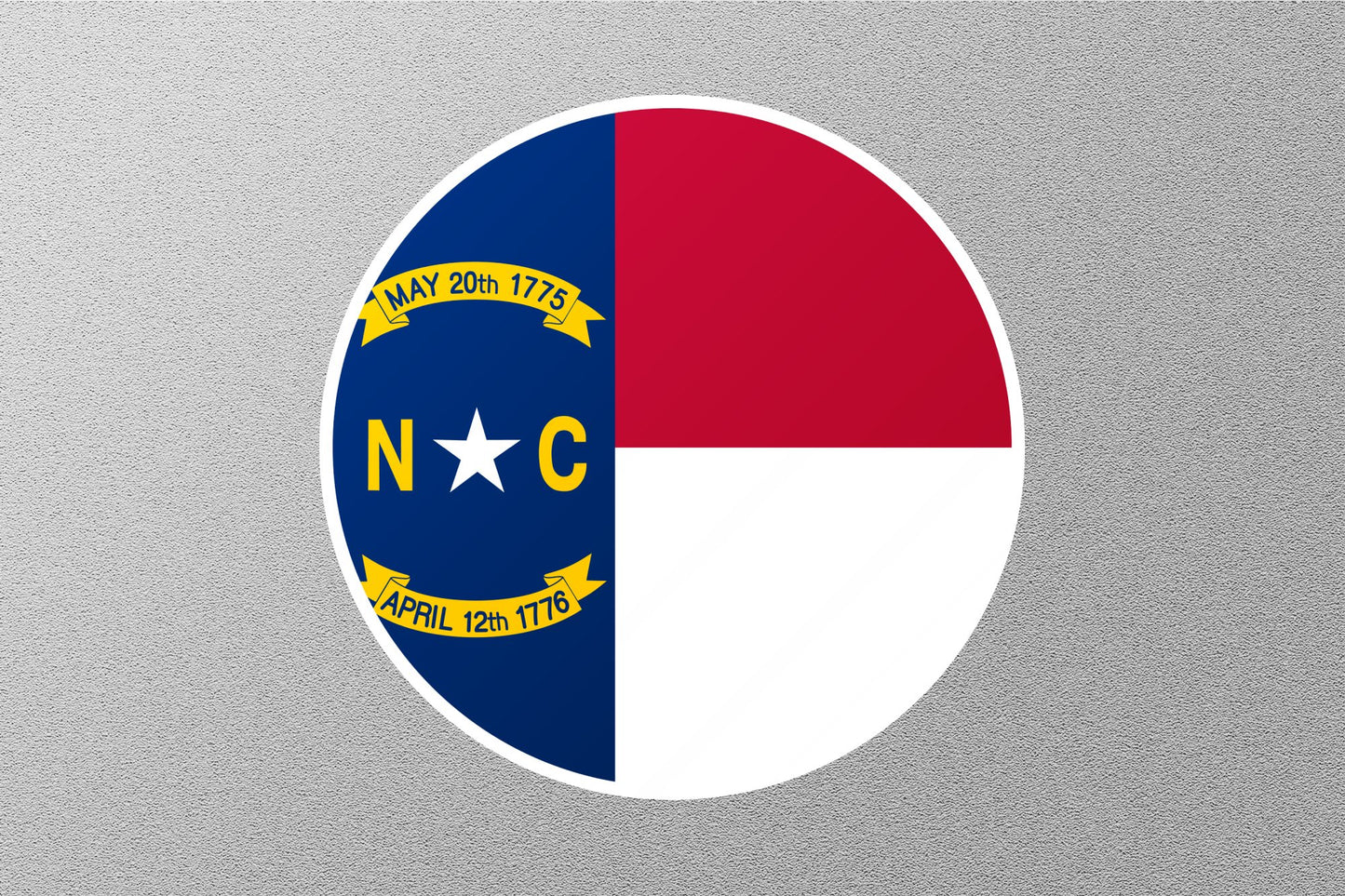 Wholesale North Carolina State Flag Circle Sticker