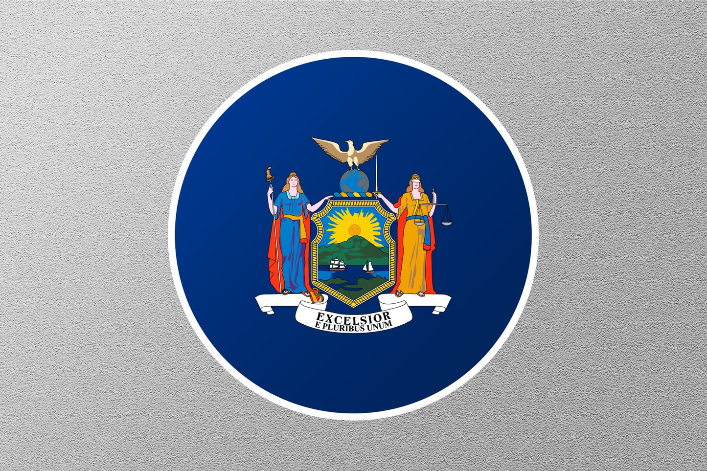 Wholesale New York State Flag Circle Sticker