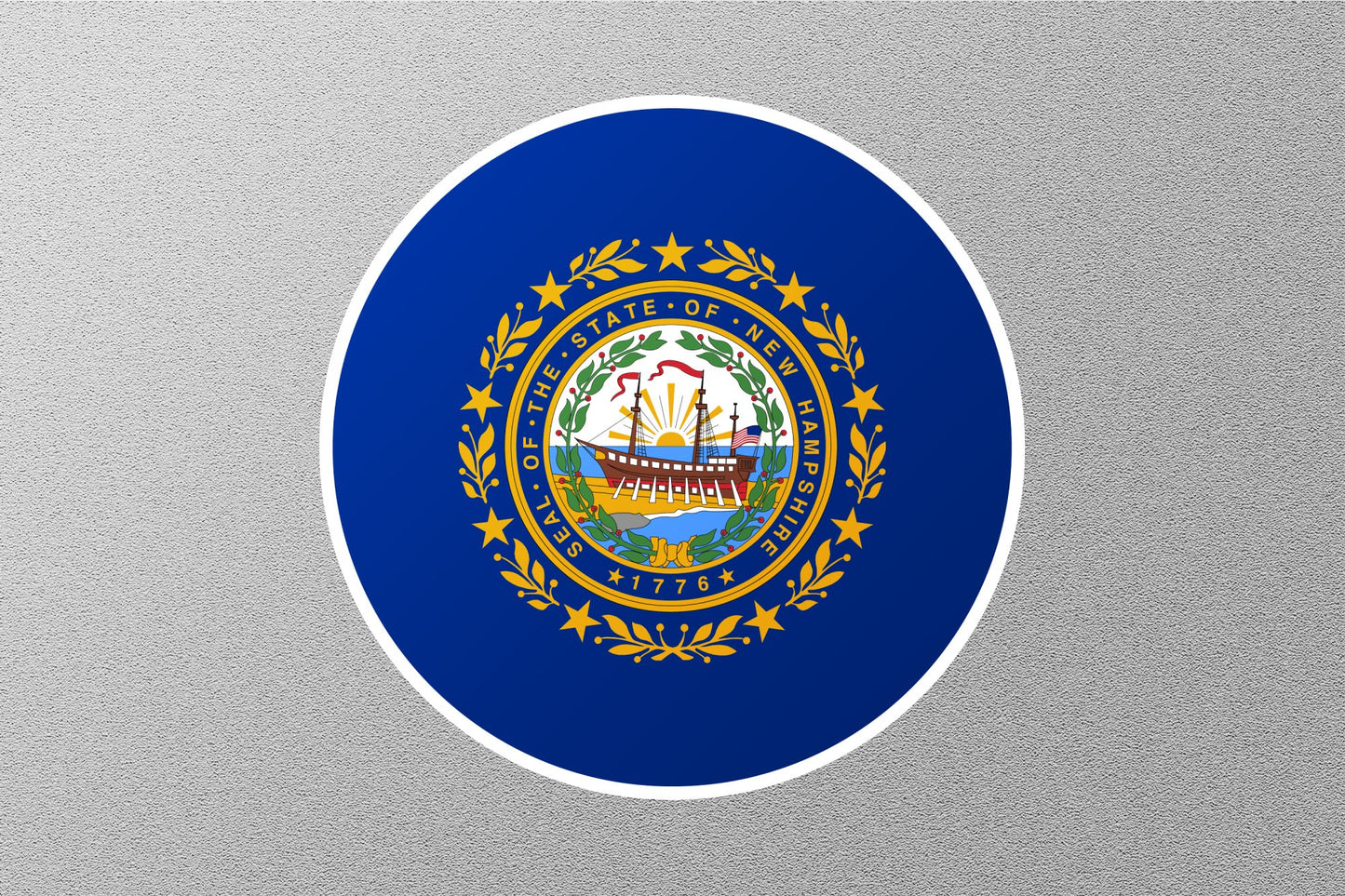 Wholesale New Hampshire State Flag Circle Sticker