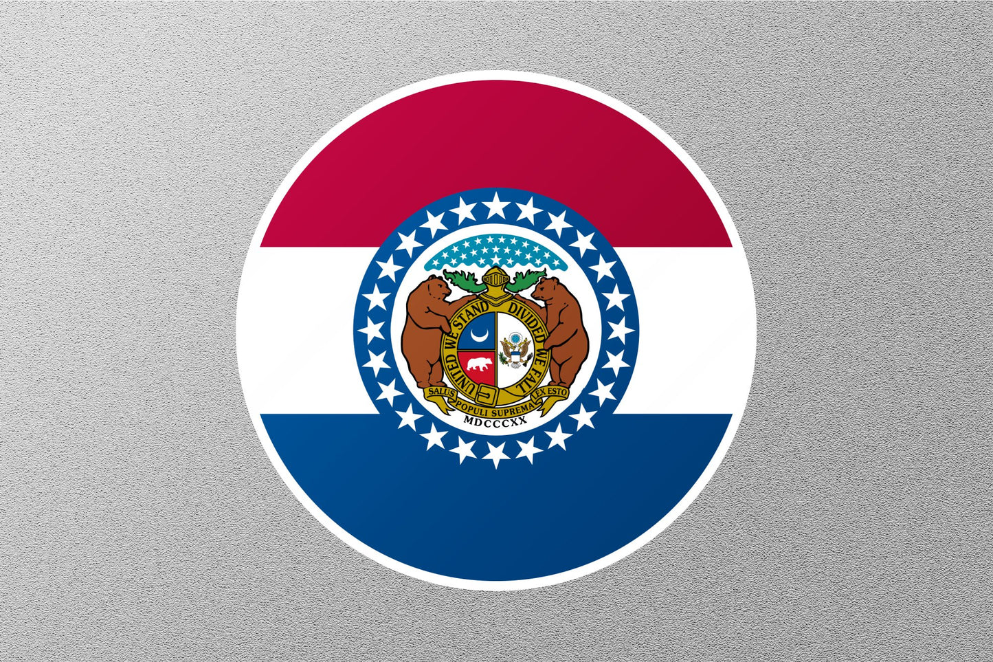 Wholesale Missouri State Flag Circle Sticker