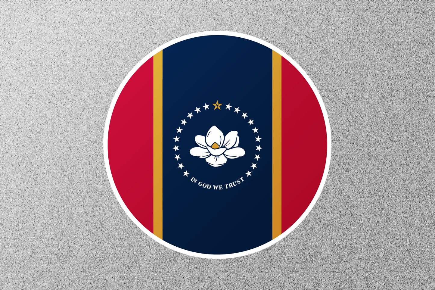 Wholesale Mississippi State Flag Circle Sticker