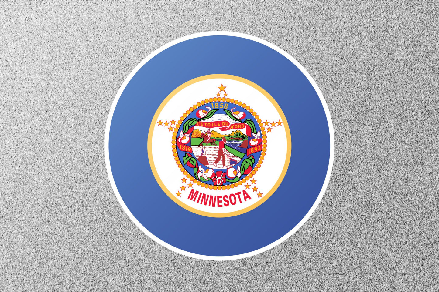 Wholesale Minnesota State Flag Circle Sticker