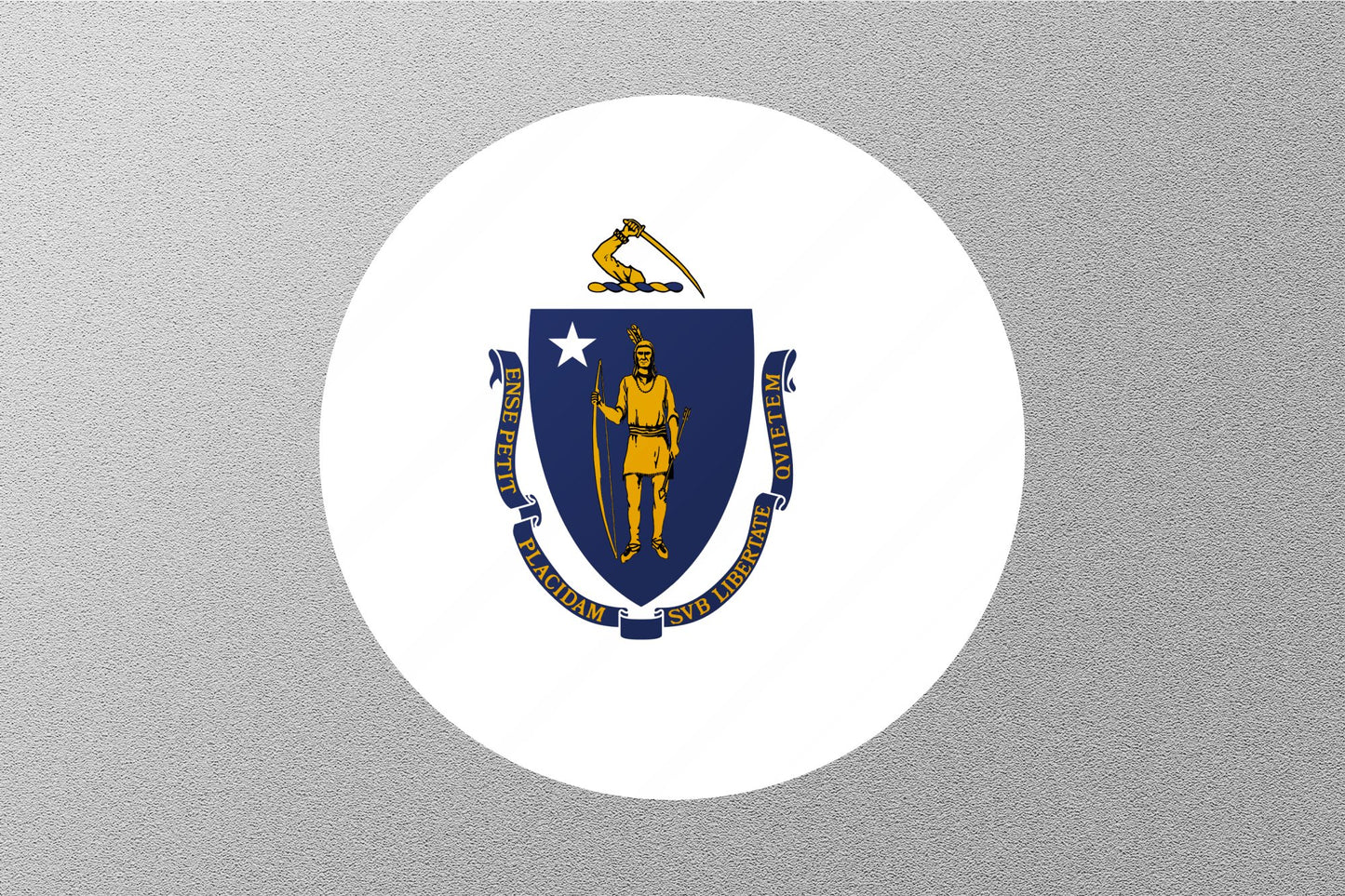 Wholesale Massachusetts State Flag Circle Sticker