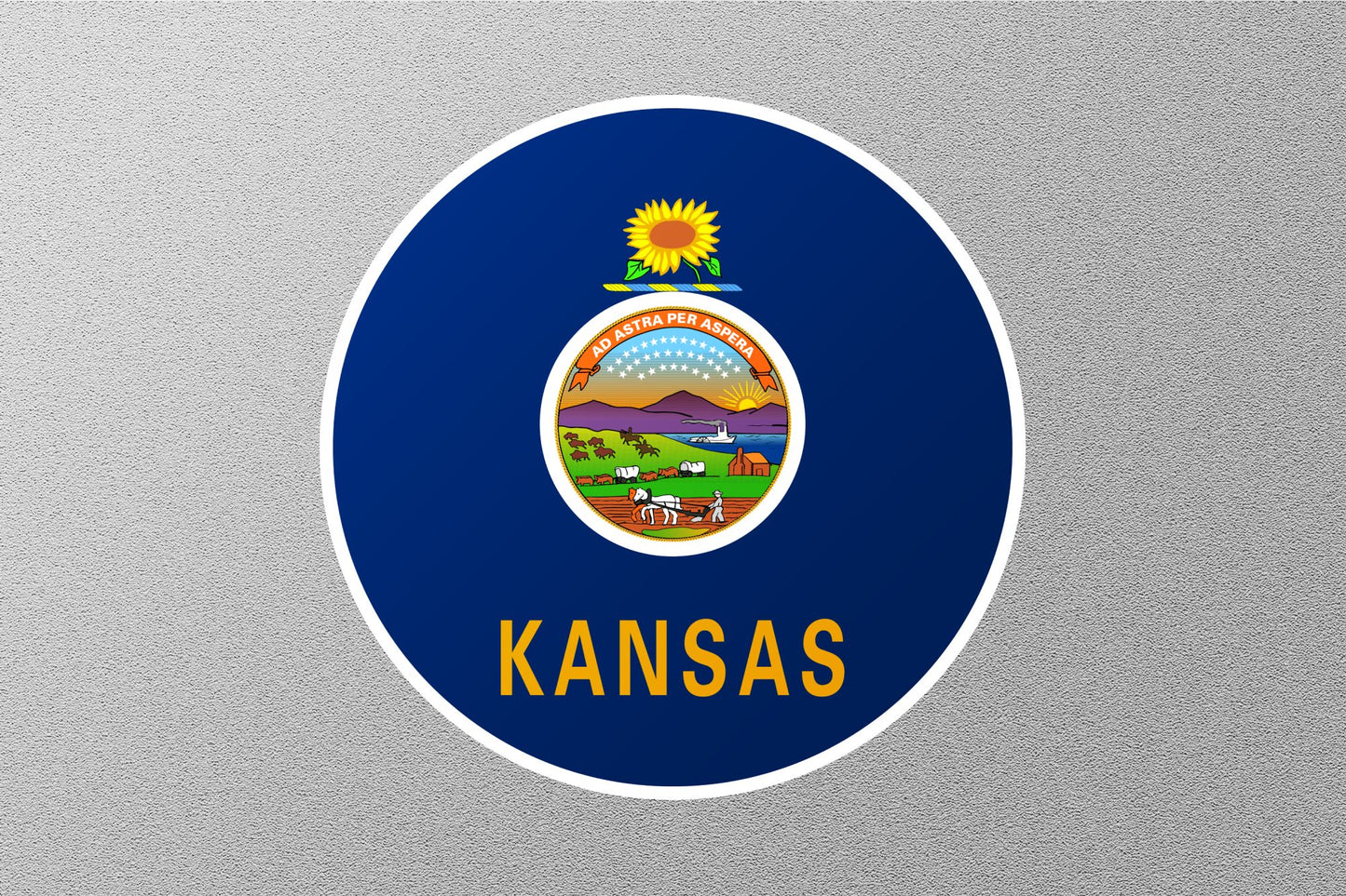 Wholesale Kansas State Flag Circle Sticker